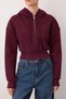 Mürdüm Crop Oversize Örme Hırka/Sweatshirt TWOAW25SW00302 - 3