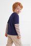 Navy Blue Boys' Cotton Basic Knitted T-Shirt Tkdaw27Ts00028 - 5