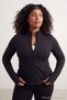Black Lycra ®   Adaptive ™   Stitching Detailed Large Size Sports Jacket Tbbaw27Ag00053