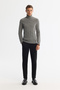 Men's Gray Full Turtleneck Patterned Soft Touch Knitwear Regular Fit Sweater A42Y5117 - 5