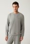 Men's Gray Crew Neck Printed Soft Touch Regular Fit Sweatshirt A41Y1224 - 3