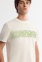 Men's Ecru Crew Neck Interlock Elastane Regular Fit T-Shirt A42Y1005 - 2
