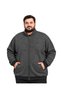 Men's Large Size Melange Anthracite Thessaloniki Stand Collar Pocket Cardigan 3Xl-4Xl-5Xl-6Xl-7Xl-8Xl