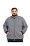 Men's Large Size Melange Indigo Thessaloniki Stand Collar Pocket Cardigan 3Xl-4Xl-5Xl-6Xl-7Xl-8Xl