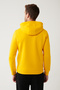 Men's Yellow Hooded 3 Thread Raised Printed Sweatshirt A32Y1240 - 4