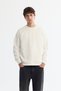 Men's Ecru Crew Neck Printed Elastane Regular Fit Sweatshirt A42Y1335