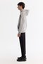 Men's Gray Hooded Cotton Printed Elastane Oversize Fit Sweatshirt A42Y1289 - 3