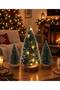3-Piece (1 Self-Standing Three-Tiered Daylight 15 Cm, 2 Lightless 10 cm) Mini Pine, Christmas Tree - 2