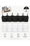 Women's Ecru Black 10-Pack Scuba Fabric Crop Top with String Straps