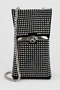 Women's Chain Strap Stone Phone Bag -Black
