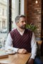 Men's Burgundy Anti-Pilling Fabric Standard Fit Regular Cut V-Neck Knitwear Sweater - 5