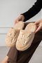 Gofin Beige Mini Butterflies Detailed Plush House Slippers Women's Winter Slippers - 2