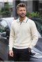Men's Oversize Thessaloniki Knitted Polo Collar Knitwear Sweater