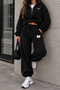 Women's Black Winter Thick Fleece Fabric High Waist Jogger Sweatpants - 4