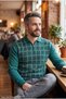 Men's Nefti Anti-Pilling Polo Collar Half Zip Thick Knit Patterned Winter Knitwear Sweater Long Sleeve Top Clothes Outfit Old Money Regular Fit Classic Cut Kml103