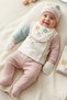 5-Piece Zibin Set with Ear Details for 0-3 Month Babies, 100% Cotton
