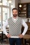 Men's Steel Mesh Plaid Patterned Thick Knitwear V-Neck Knitwear Knitted Anti-Pilling Sweater Regular - 5