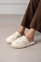 Gofin White Mini Butterflies Detailed Plush House Slippers Women's Winter Slippers - 3
