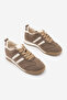 Women's Suede Look Stripe Detailed Retro Sneaker Sports Shoes Lorezi Mink Suede - 5