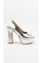 Silver Patent Leather Women's Heeled Shoes 634.501 - 3