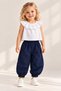 Baby Girl 2-Piece Set Madonna Collar White Blouse & Pants Set