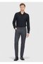 Gray Plain Woven Slim Fit Casual Trousers
