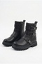 Non-Slip Lightweight Waterproof Sole Belt Detail Short Zippered Girls Boys Winter Boots