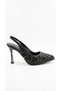 Black Beaded Women's Daily Heeled Shoes 728.2617 - 2