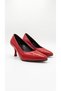 Red Women's Genuine Leather Heeled Shoes 343.0224 - 5
