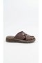 Brown women's genuine leather slipper 213.a-421-24425 - 2