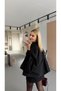 Zippered Black Cape Trench - 3