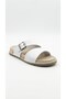 White Women's Genuine Leather Slippers 732.Z-251