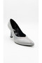 Silver Satin Women's Heeled Shoes 00320.180