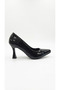 Black patent leather women's genuine leather high heeled shoe 343.861 - 2