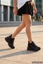 Mevira Black Chain Hidden Wedge Sneakers - 3