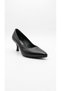 Black Women's Genuine Leather Heeled Shoes 343.0224