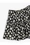 Floral Mini Skirt with Elastic Waist and Ruffles - 3