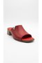 Red Women's Genuine Leather Heeled Slippers 617.4806 - 2