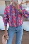 Ethnic Colorful Patterned Bomber Jacket - 4