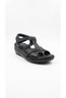 Black Women's Wedge Heeled Sandals 647.1006