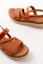 730-152 Tan Orthopedic Genuine Leather Padded Women's Sandals - 4