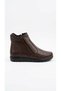 Women's Leather Orthopedic Double Zipper Brown Mother Boots - 8