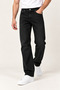 Men's Plain Dark Black Cotton Flexible Lycra Denim Jean Jeans Trousers - 3