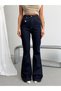 Women's High Waist Cross Belt Detailed Spanish Flare Jeans