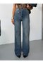 Women's High Waist Cross-Button Wide Leg Jean Pants