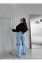 High waist cargo pocketed (detachable) wide leg jean trousers - 2