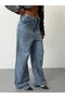 Women's High Waist Asymmetrical Double Button Extra Loose Wide Leg Jeans - 4