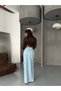 Long Denim Skirt with Slit Front Pockets - 3