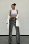 High Waist Leopard Print Wide Leg Women's Trousers – 100% Cotton, Trendy Flare Jeans - 2