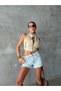 Women's High Waist Ripped Detailed Tasseled Cotton Jean Shorts - 5